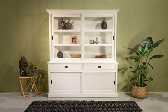 Country house display cabinet Neuss 150 cm White buffet cabinet