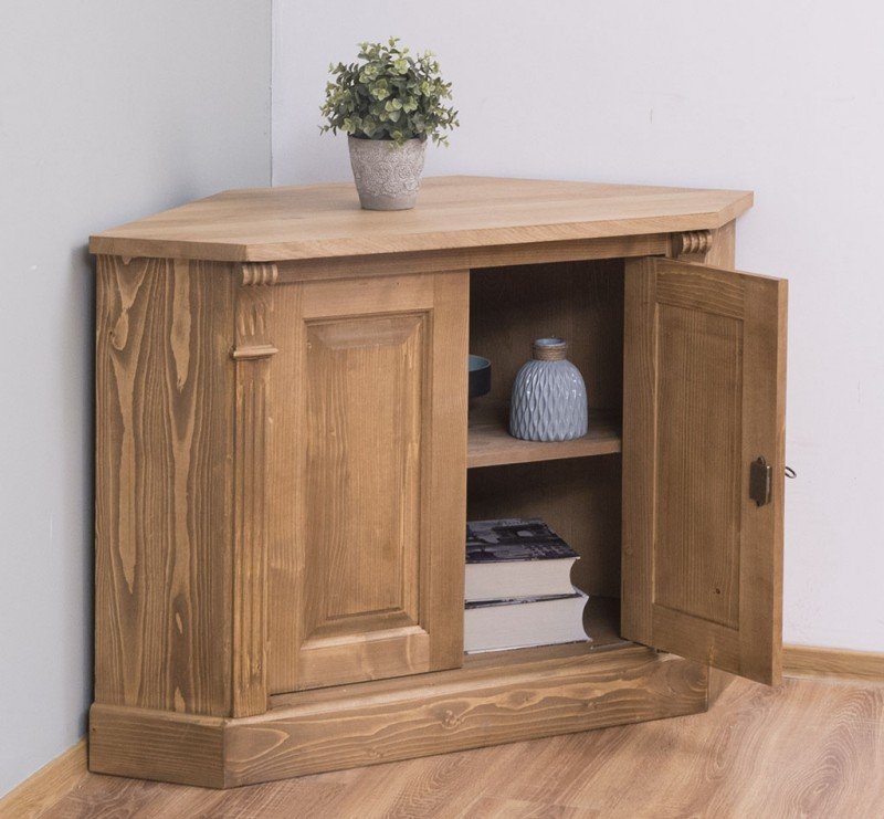 Corner chest of drawers with 2 doors - Country house chest of drawers - storage space in the living room