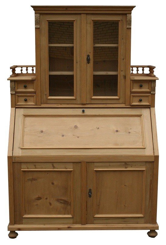 Art Nouveau Secretary Softwood - Country House Furniture writing Cabinet