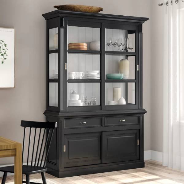 Cabinet Vincenza 150 cm Country house - black - The country-style dining room