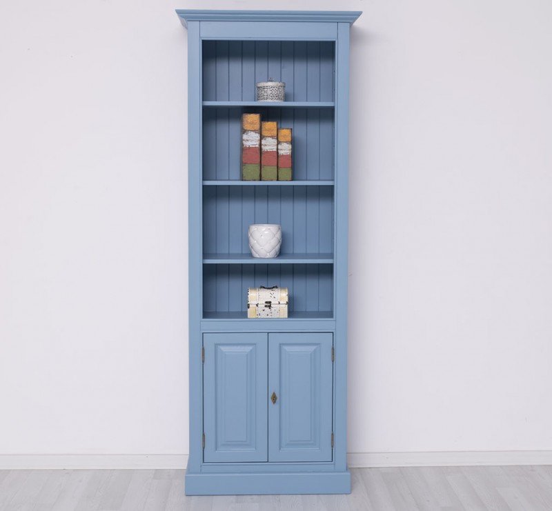 Bookcase with 2 solid doors and shelf space - Landhaus Regal