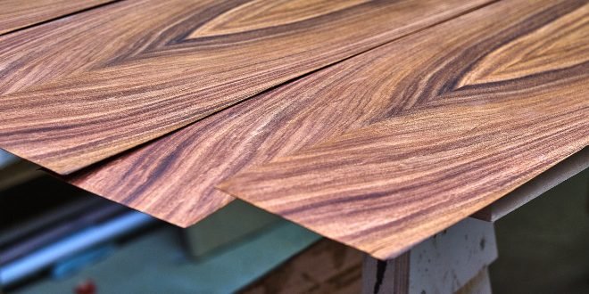 What is veneered wood?