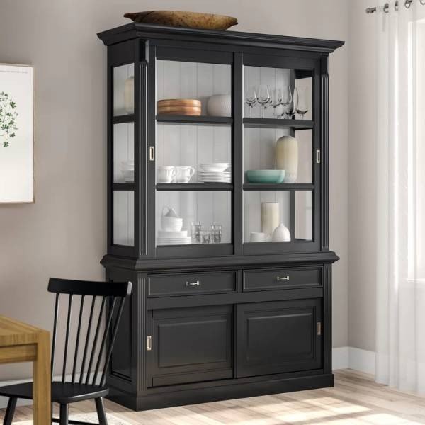 Display cabinet Vincenza 150 cm Country house - black
