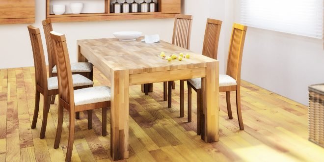 Combining wooden floor and wooden furniture