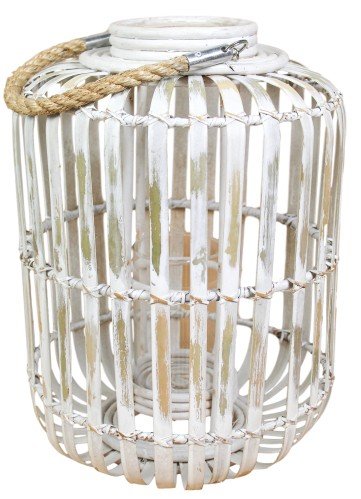 Lantern capsule - white wash - bamboo