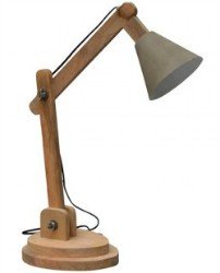 table lamp-steel-and-wood-grey-brown