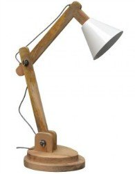 table lamp-steel-and-wood-white