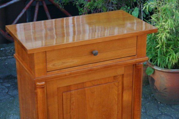 Wood furniture care with shellac-polished coating