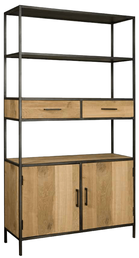 Luna bookcase 115 cm oak wood