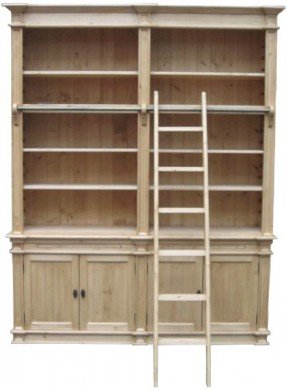 beech wall-country house-eight shelves-antique brown-height-240-cm